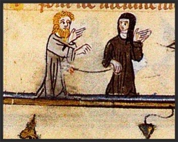 medieval-women: Bawdy illustrations from Jeanne de Montbaston These amusing bas-de-page images come 