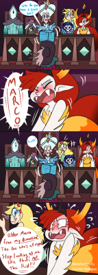 chillguydraws: heckin-hekapoo:  What if Hekapoo had the out burst of honesty instead?  Like no one already knows this.  we all know she likes kid marco too ;p
