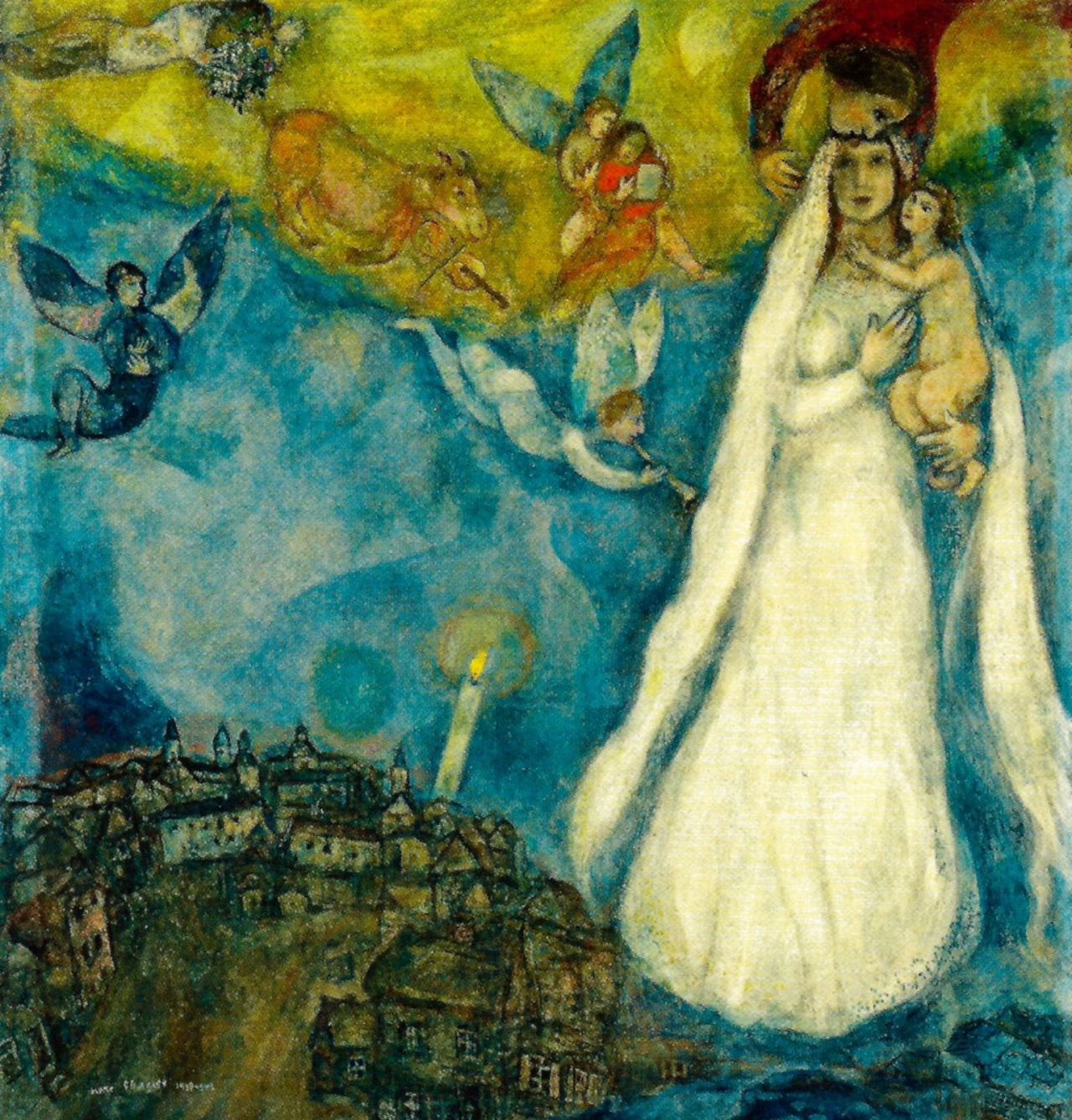 art-centric:  Marc Chagall - The Virgin of the aides, 1942