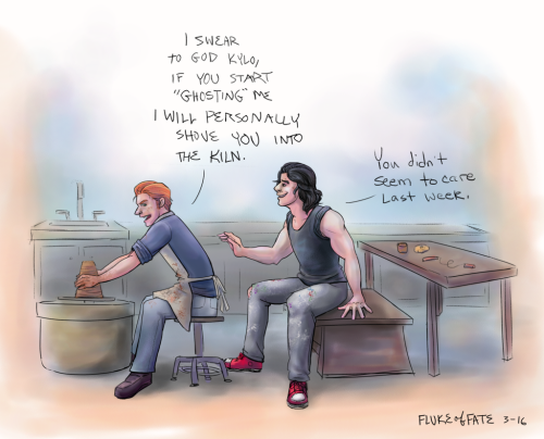 flukeoffate:Ghosting by FlukeOfFateArt College AU Hux is not a fan of messy arts–he likes his digits