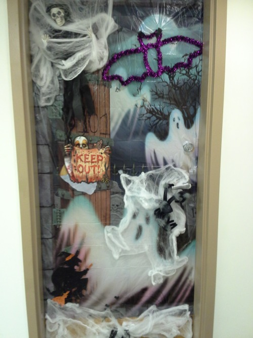 theabbatar:  so my apartment building is having a contest to see who can have the best door decorations for halloween and here’s our competition:      here’s me and my roommate’s door  we gon win 