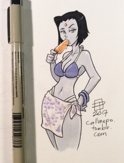 callmepo: First of possibly a set of summer tiny doodles called “gothsicles”.   Gotta make a list of goths to draw now…  ;9