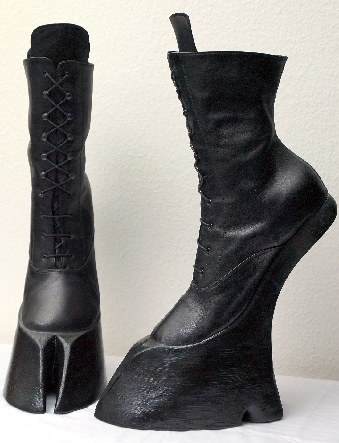 HORSEKING DESIGN — SATYR hoof boots Ankle high boots allblack with...