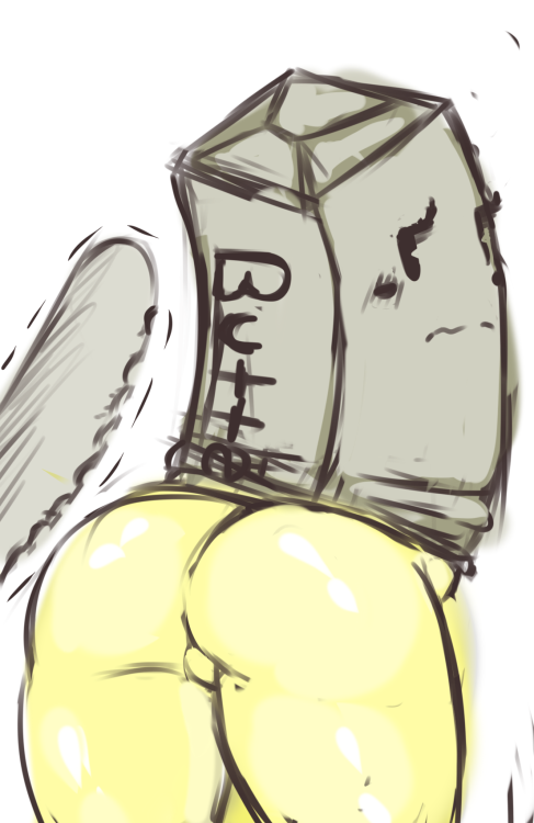 A doodle of a stick of butter requested by adult photos