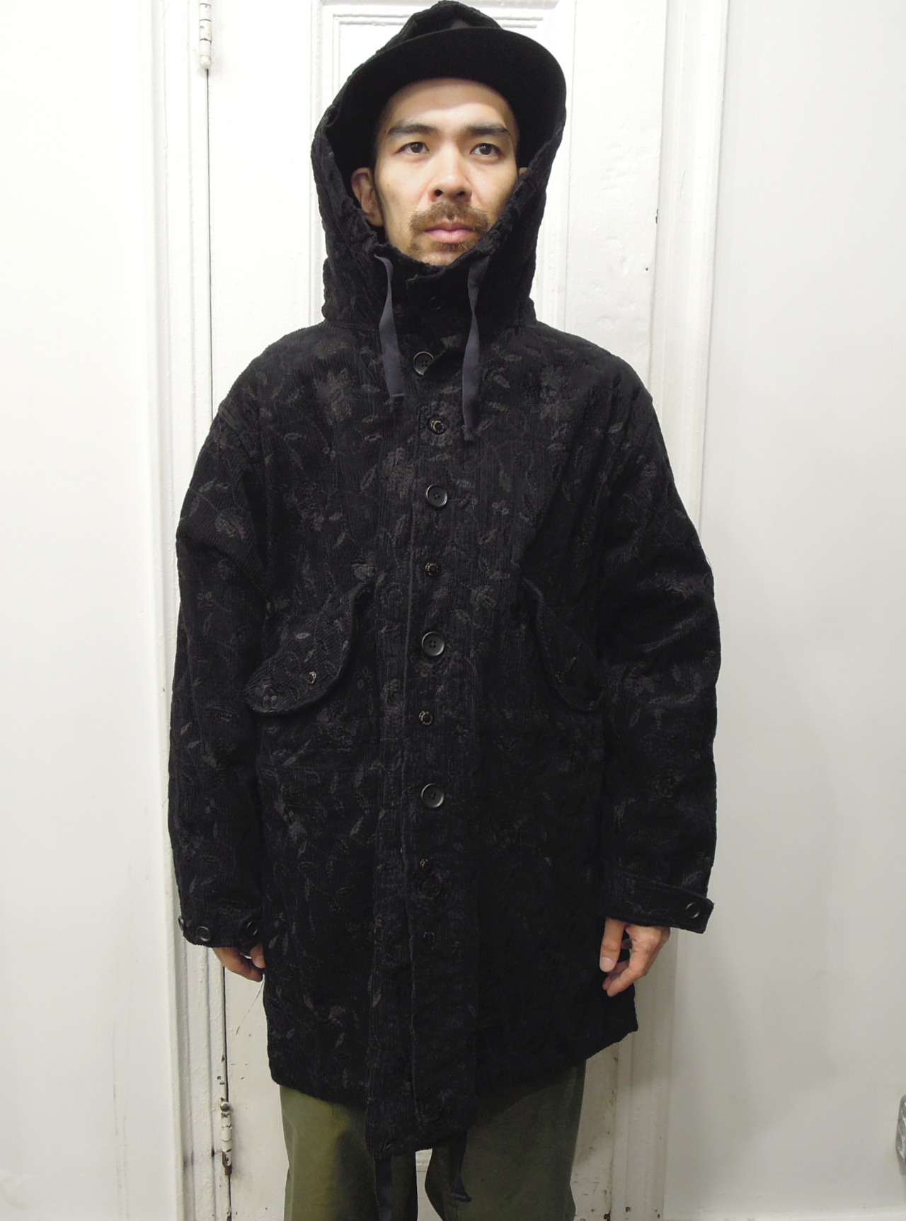 Engineered Garments 8oz Denim Highland Parka - Indigo Floral