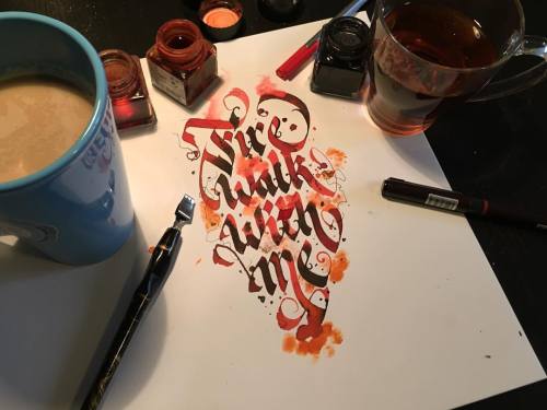 Fire walk with me. 24.02 11:30 goodbye Laura, hello Dale. Chętnie wykonam :) #wlk #calligraphy #call