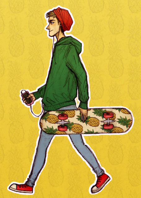sovunka:  When I saw this precious pineapple skateboard I decided it’s perfect