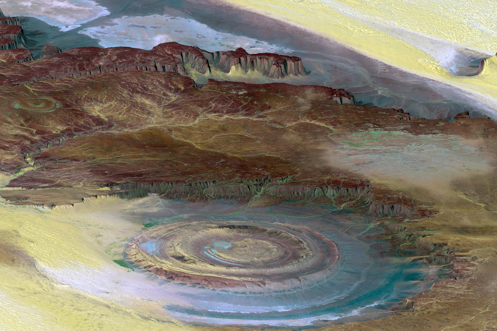 itscarororo:  npr:skunkbear:The Richat Structure or “The Eye of the Sahara” is