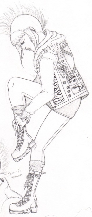 psychobat-art:  Some punk girl I drew when I was 17. 