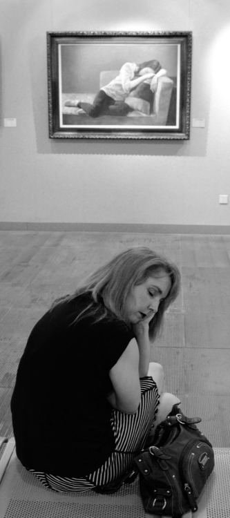 Asleep in the museum, Zhengzhou, China.
