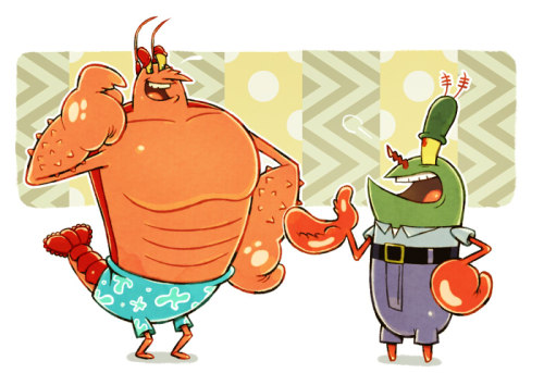 The voices of Japanese Larry and PlanKrab are very similar because they have the same voice actor.