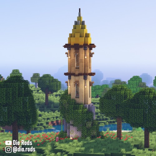 Minecraft Tower!! It’s not a very complex build but I love how it looks I also tried different colou