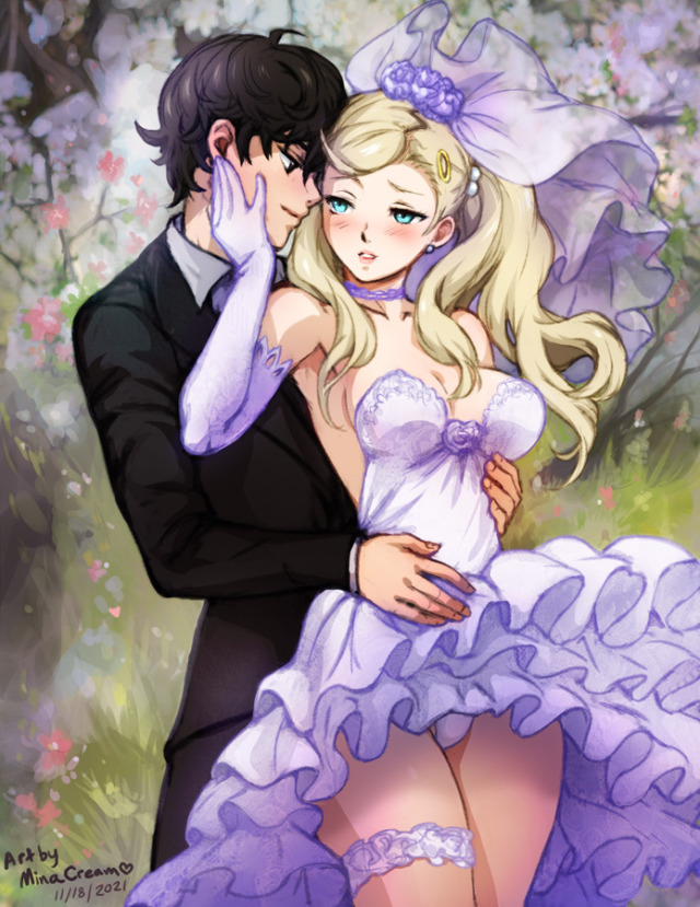 #811 ShuAnn Wedding - Ann x Ren (Persona 5)Ann and Ren celebrate the big day together! <3 One of several illustrations I made for the ShuAnn Wedding Zine “With The Stars And Us”. This was the cover art for the honeymoon digital companion