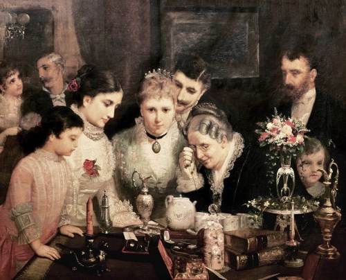 coisasdetere:James Wells Champney (American artist, 1843–1903) “Wedding Presents”.