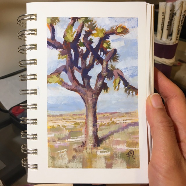 a painting of a joshua tree.