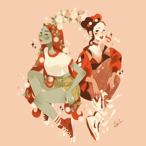 sibyllinesketchblog: Poison Ivy & Harley Quinn <3Done on Procreate + iPadFollow me on Instagr