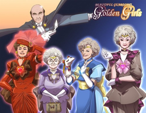 aapotskinaisahkomaapi: pr1nceshawn:   Beautiful Guardians Golden Girl -  Golden Girls reimagined as ‘Sailor Moon’ characters by  Abraham Perez.  @odlaw 