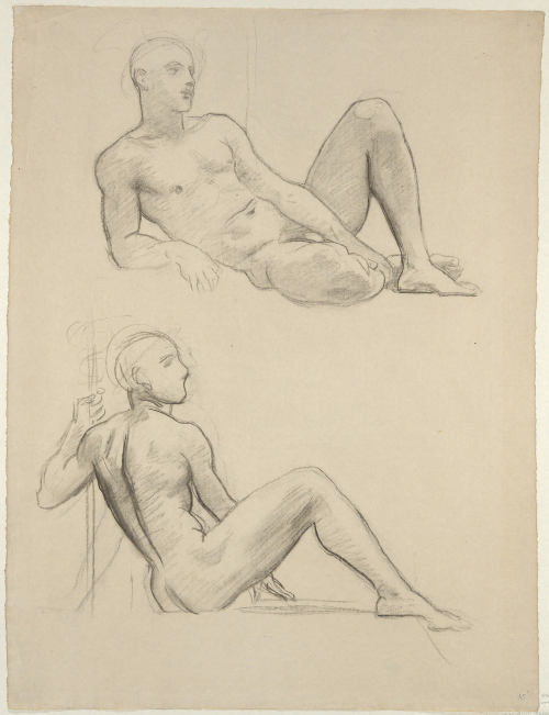 Two Seated Nude Figures (Charcoal Study, No. 65)John Singer Sargent (American; 1856–1925)undatedBlac