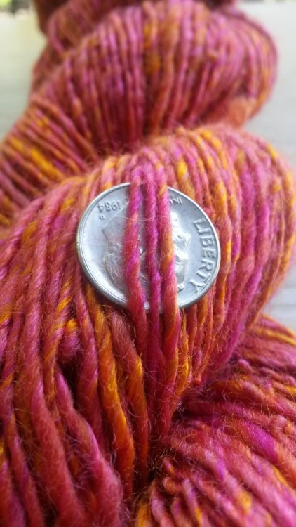 Singles club! Yarns spun/finished this week: rainbow from Nunoco&rsquo;s Nunopoly Smorgasbox; Gerber