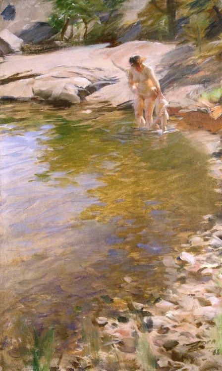 Anders Zorn - Morning Toilet (also known as With His Mother) - 1888