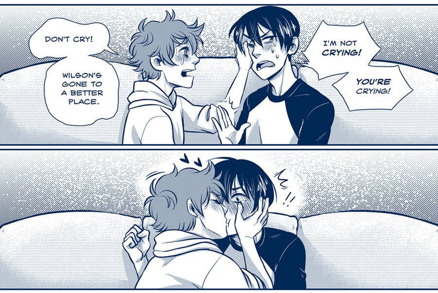 misslucid:  luckyjuicepress:  This is the extra from our kagehina doujinshi, Lost