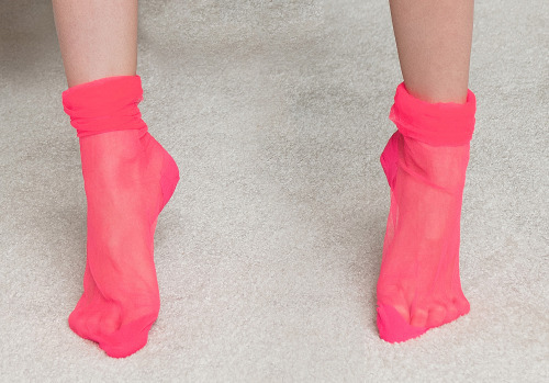 Pink nylon socks
