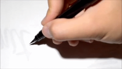 calligifphy — For brushwork, I use a Pentel Pocket Brush Pen.
