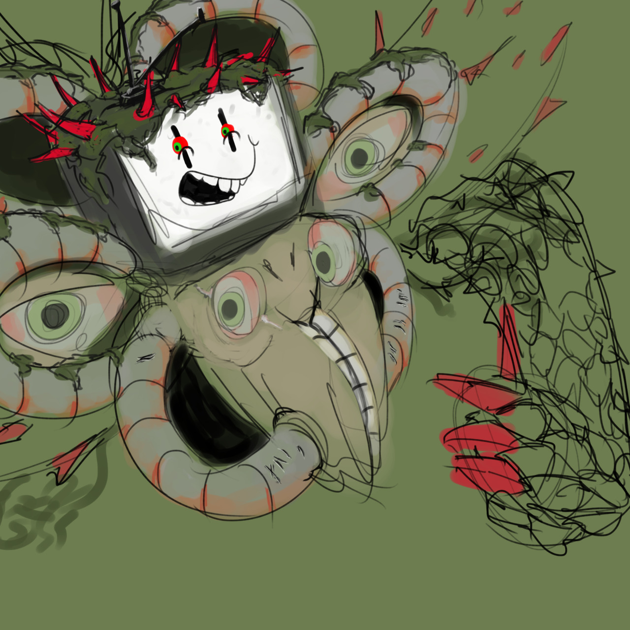 I never thought I'd draw Omega Flowey, since I consider the whole