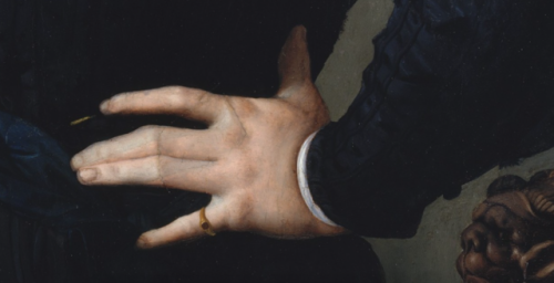 Agnolo Bronzino, Portrait of a Young Man With a Book (detail), 1540