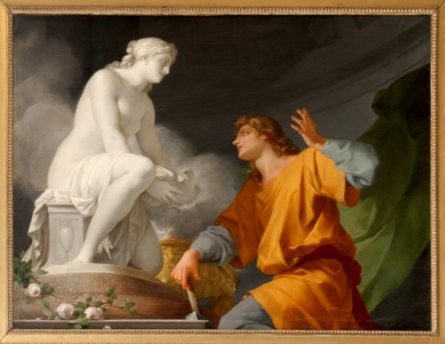 via-appia: The Origin of Sculpture / Pygmalion Praying to Venus to Animate His Statue, 1786 Jean-Bap