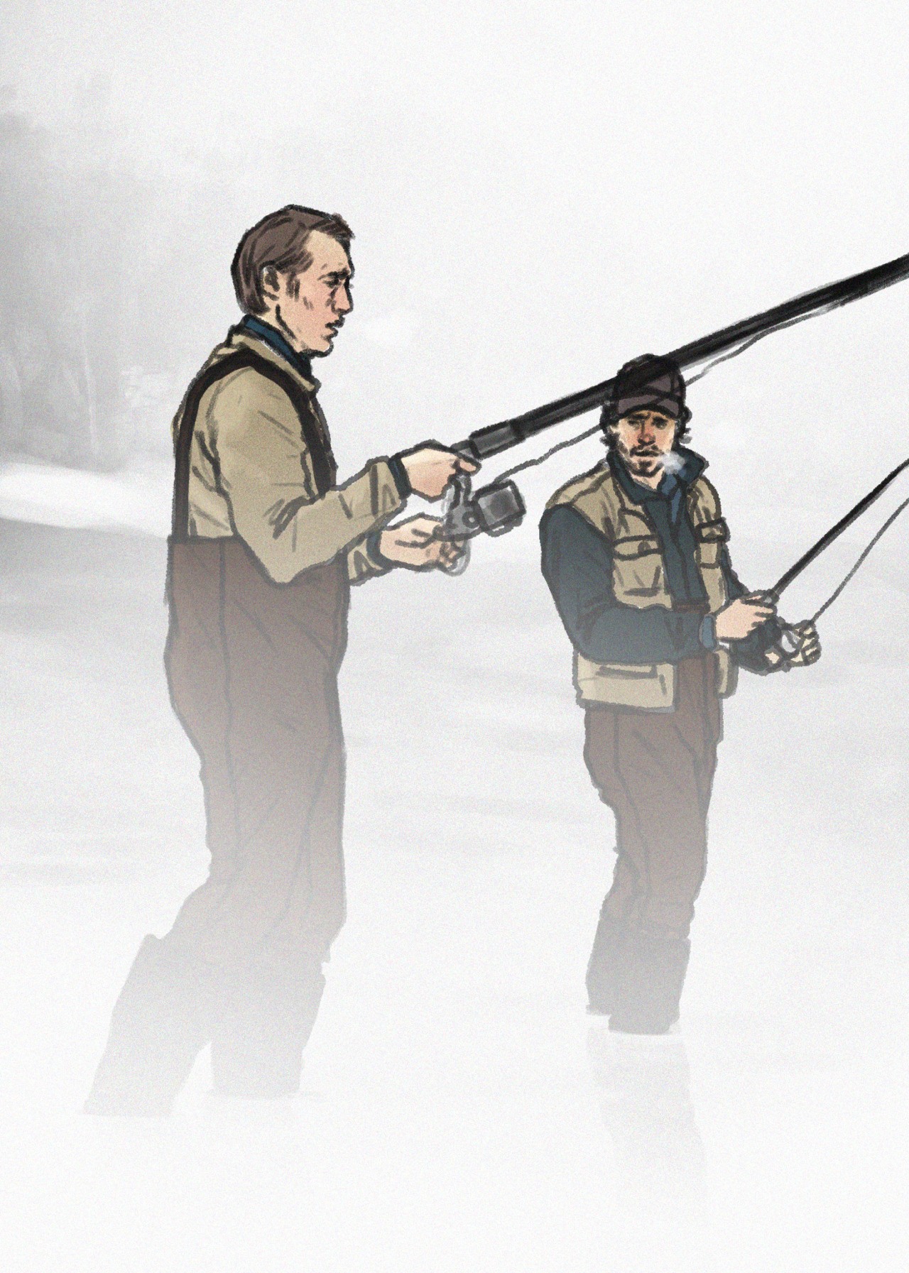 hcnnibal:‪A patron requested Will trying to teach Hannibal to fish! 🎣 ‬‪(any mistakes w the poles are simply bc im too sexy to know anything about fishing gear)‬