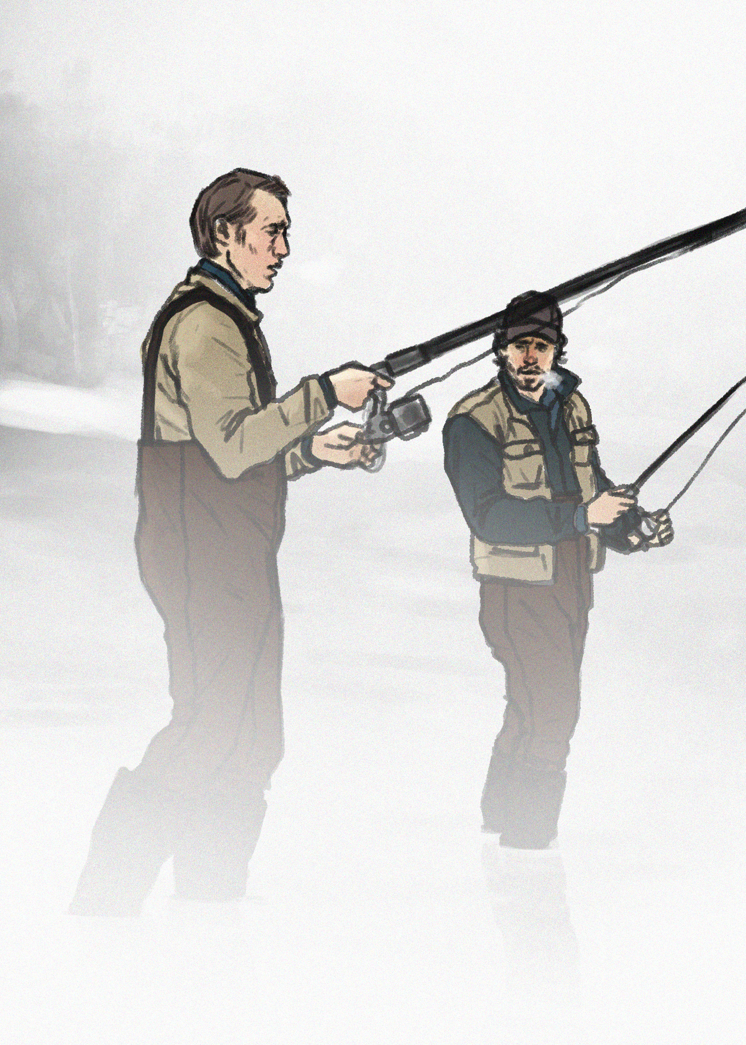 hcnnibal:‪A patron requested Will trying to teach Hannibal to fish! 🎣 ‬‪(any mistakes w the poles are simply bc im too sexy to know anything about fishing gear)‬
