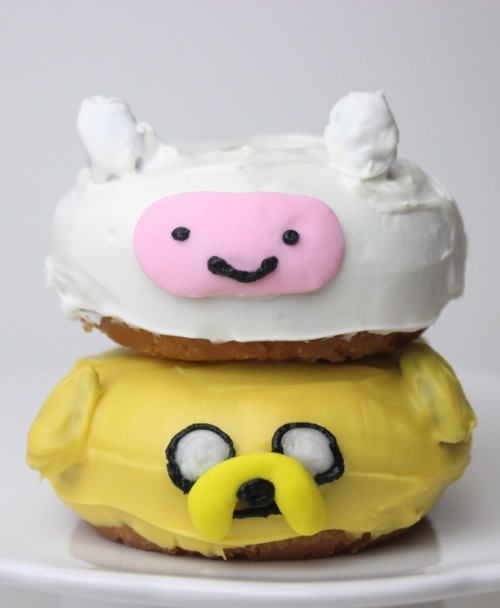 damn-good-food: Adventure Time Finn and Jake Donuts