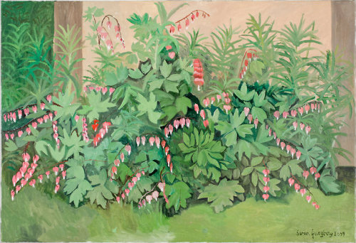 Akleja ( Aquilegia vulgaris )   -       Sven Ljungberg , 2009.Swedish 1913-2010Oil on canvas, 60 x 8