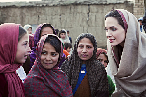 Angelina Jolie opens a school for girls in Afghanistan, 2013.