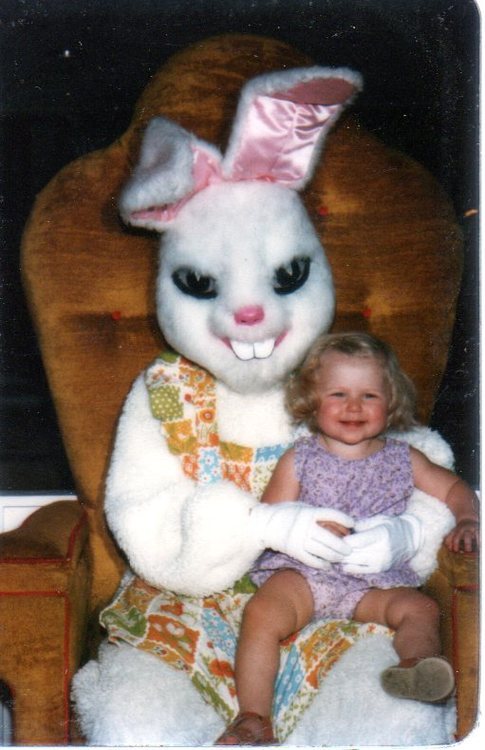 itsiesha:  kalidonn:  jenesaykwa:  christinaleannaruth:  jenesaykwa:  anothercleverjedimindtrick:  gethercookies:  creepiest easter bunnies  that last one  :(((  2nd to last one look like he on that shit  The kid or the bunny lmao  Bruh 