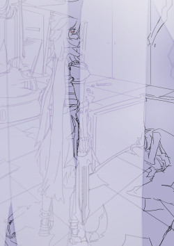 studiodecoco:  I had this inspiration from dream about being stuck in a refrigerated room tbh ahahahahahah AND I DONT KNOW HOW I’M GONNA COLOR THIS- /rollsintoinfinity Anyways, here’s without the curtains  