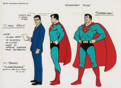 willisadork - Model sheet of Superman, for The Superfriends...