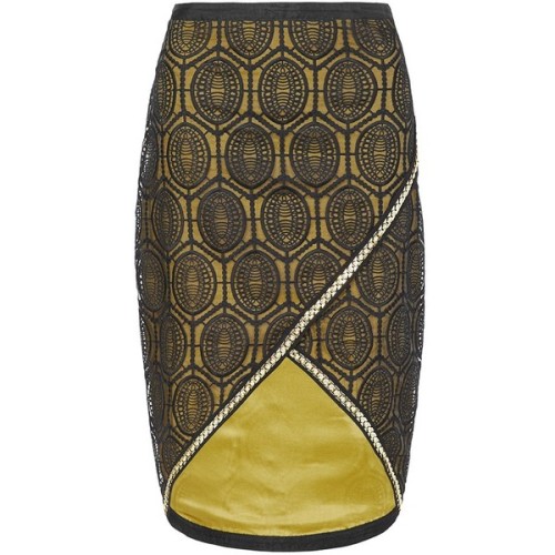 kimkardashianstyles: Sass &amp; Bide Six Months Later Embroidered Pencil Skirt (see more black s