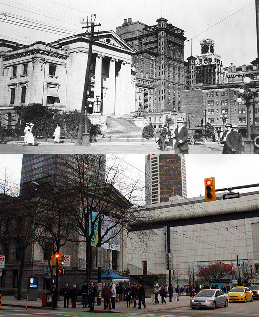 entheos-fog:  Court house, Hotel Vancouver, and the Vancouver Block - 1923/2012 on