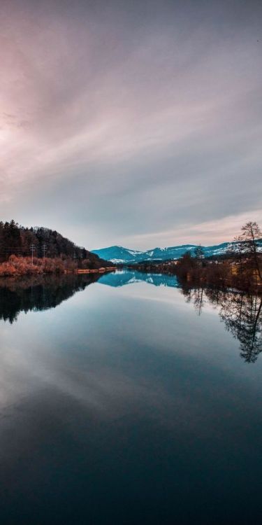 Lake, reflections, mountains, sunset, nature, 1080x2160 wallpaper @wallpapersmug : bit.ly/2EB