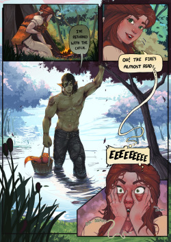 orcbarbs:  Spoilers for Critical Role C2E11.Gotta say, the Tusk Love thing made me laugh a lot, so I made a singular page of if such a thing would be a graphic novel. Also, has orcs in it. (well, half orc-half supermodel in my case)
