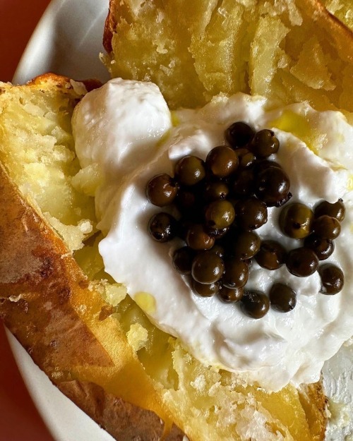 Baby Baked Russets With Cool, Thick Coconut Sour And Spicy, Brined Green Peppercorns That Burst In Your