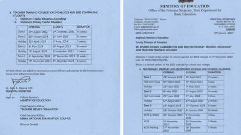 2023 Revised School Calendar For For Pre-primary, Primary, Secondary