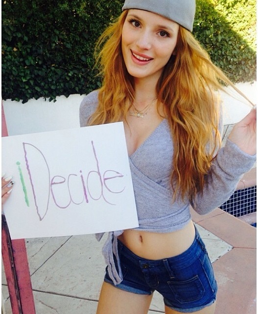 6-829996:  celebrityfemdom:  Bella Thorne promoting the controversial  new “I Decide”