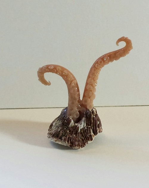 Tentacle barnacles are a creature of my own invention, constructed by adding hand sculpted polymer c
