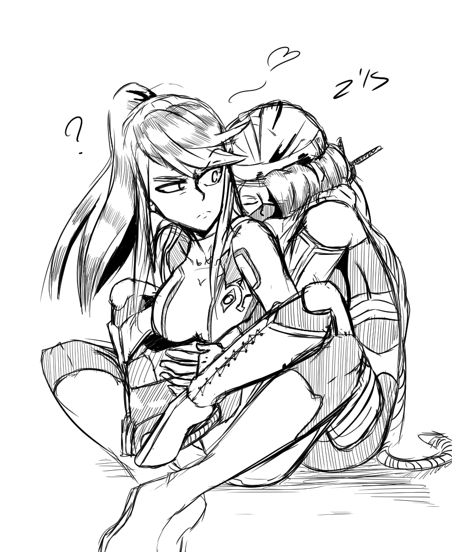 zeromomentai:  Avvery late night doodle/sketch of  Samus and Sheik. This is what