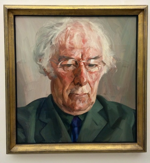 A portrait of Seamus Heaney by Tai-Shan Shierenberg at the National Portrait Gallery, London