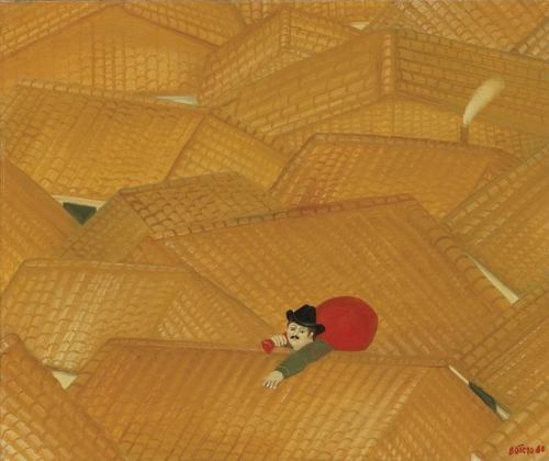 stepstepby:Fernando Botero (b. 1932) The Thief on the Roof