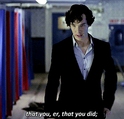 bakerstreetbabes:consultingflatmates:In Sherlock we don’t say “I love you”, we say..Yep.